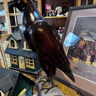 LARGE CARVED WOODEN EAGE