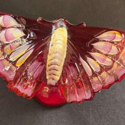 Fenton Art Glass Ruby Red Butterfly