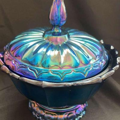 Fenton Favrene Ogee Covered Candy Dish