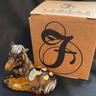 Fenton Autumn Gold Foal Horse Figurine