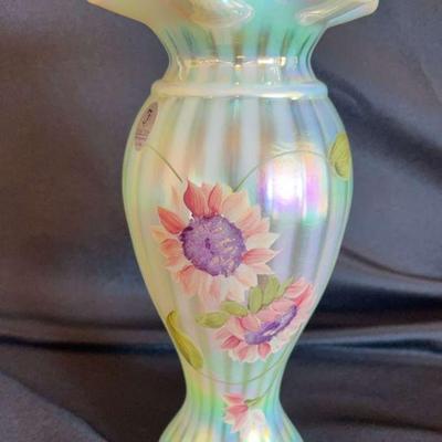 Fenton Topaz Opalescent Vase