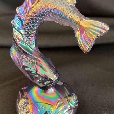 Fenton Carnival Glass Leaping Trout