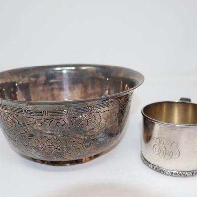 Silver Nickel Monogrammed Cup
