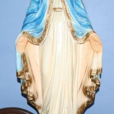 Chalkware Virgin Mary Our Lady of Grace Statue