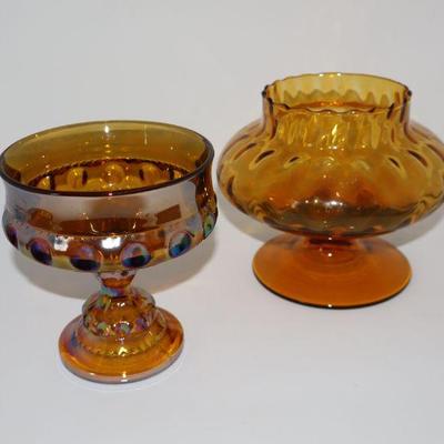 Amber Carnival Glass