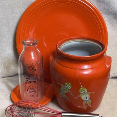 Vintage kitchen in vibrant orange