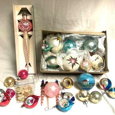 Vintage shiny brite style ornaments
