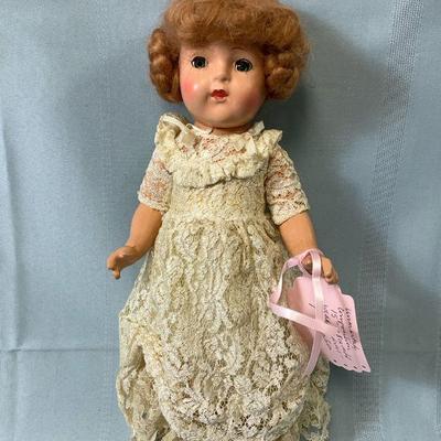 15 composition doll in wedding gown