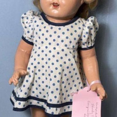 Unmarked shirley temple" composition doll