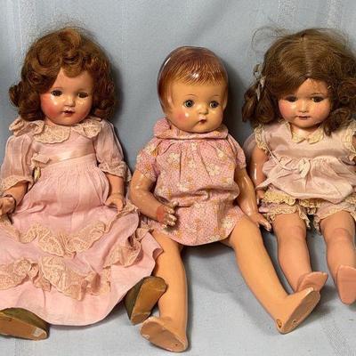 Effanbee doll trio for restoration