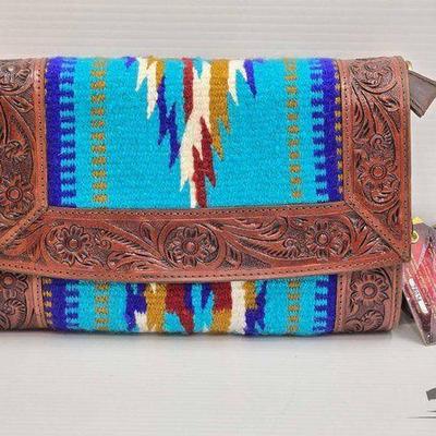 #5304 • NEW!!! Klassy Cowgirl Tooled Leather & Saddle Blanket Purse
