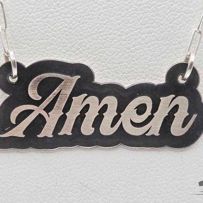 #1302 • Sterling Silver "Amen" Necklace, 4.84g
