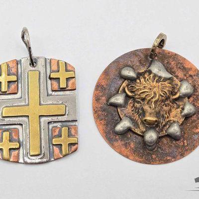 #1410 • Buffalo and Gypsy Cowgirl Cross Pendants
