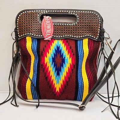 #5318 • NEW!!! Showman Tooled Handle & Saddle Blanket Handbag
