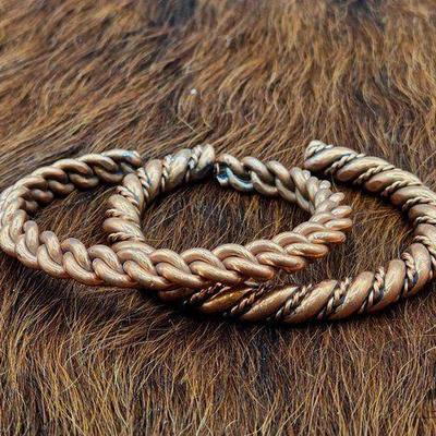 #1406 • (2) Copper Twisted Cuffs, 94.99g
