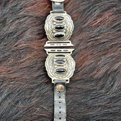#1274 • Sterling Silver & Black Onyx Apple Watch Wrist Bands, 60.71g
