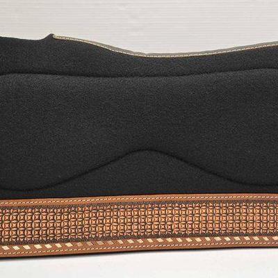 #5102 • NEW!!! 1" Thick Black Felt Bottom Tooled Saddle Pad
