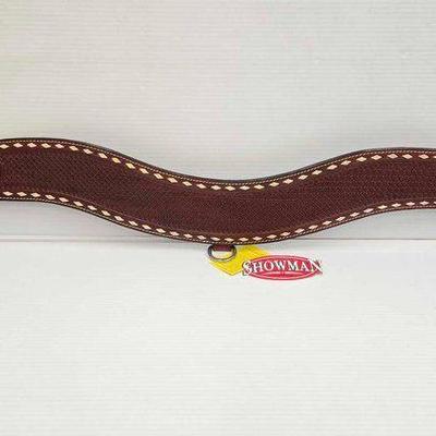 #5206 • NEW!!! Showman Basketweave Tooled Leather Tripping Collar with White Buckstitch
