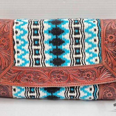 #5320 • NEW!!! Klassy Cowgirl Tooled Leather & Saddle Blanket Handbag
