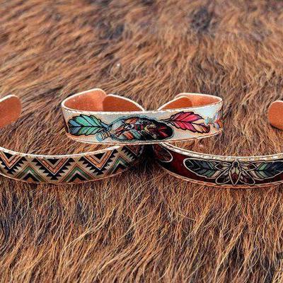#1402 • (3) Western Style Copper Cuffs, 47.86g
