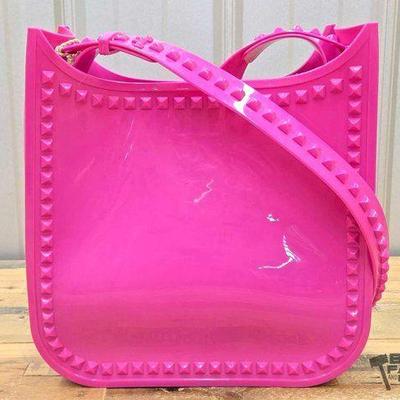 Sale Photo Thumbnail #9: #114 • NEW & AUTHENTICATED!!! Carmen Sol Fuchsia Jelly Beach Bag
