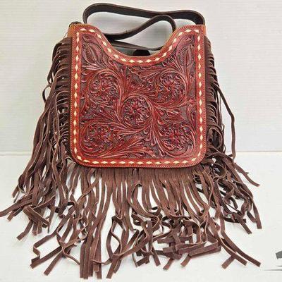 #5312 • NEW!!! Klassy Cowgirl Tooled & Fringe Handbag
