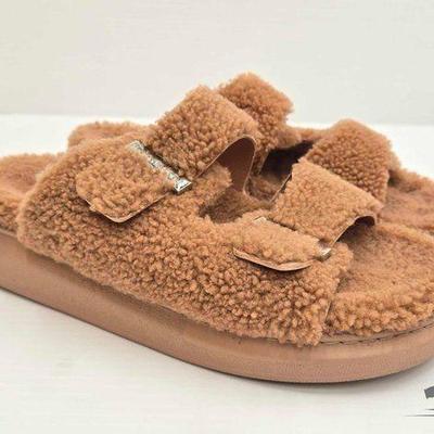 #2034 • Alexander McQueen Buckle Mohair Platform Sandals
