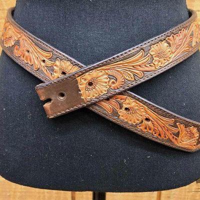 #1550 • 34" Ranger Belt Company Genuine Hand Tooled Leather Belt
