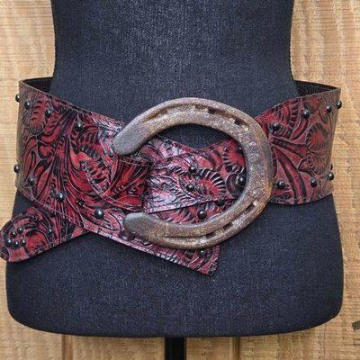 #1564 • Re-Ride Stories Red Floral Belt
