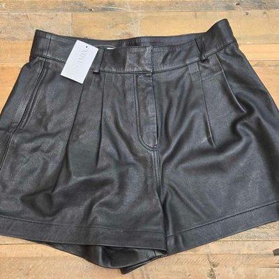 Sale Photo Thumbnail #138: #3100 • NEW!!! Frame Pleated Leather Shorts
