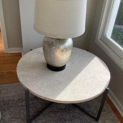 $95 round metal base table 34"diameter 16"H 