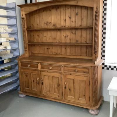 SOLD $199 -2 piece wooden cabinet/hutch 81"H 72"L 22"depth-located at a different home on IOP close by