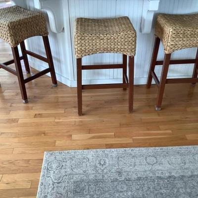 SOLD $44 each-3 barstools 29"H 17" x 15"