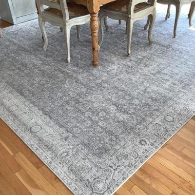 SOLD $125 Livabliss grey rug with pad 9'1" x 12' (two rugs in this sale)