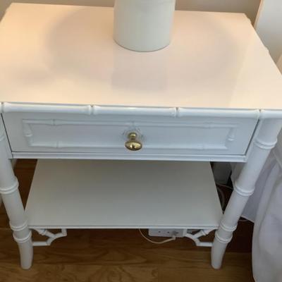 SOLD both $85 each- 2 bamboo look, dove tail nightstands 24"H 24"L 16"depth
