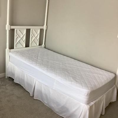 $125 each -twin beds with bamboo look 68"headboard