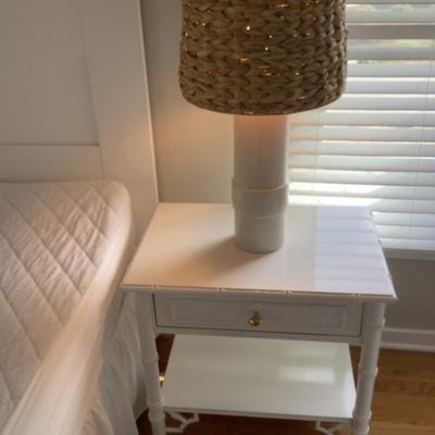 SOLD both $85 each- 2 bamboo look, dove tail nightstands 24"H 24"L 16"depth