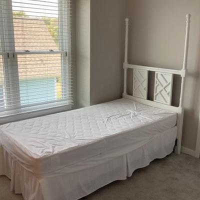 $125 each -twin beds with bamboo look 68"headboard