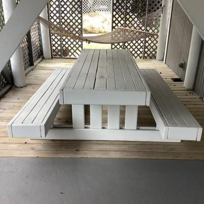 $225 large wooden picnic table
