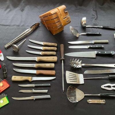 Lot of misc knives & kitchen tools