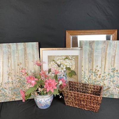 2 mirrors 3 prints & decor