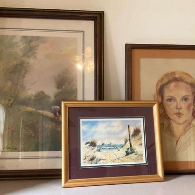 Framed artwork collection set of three