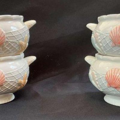 Sea catch collection of four bowls with handles