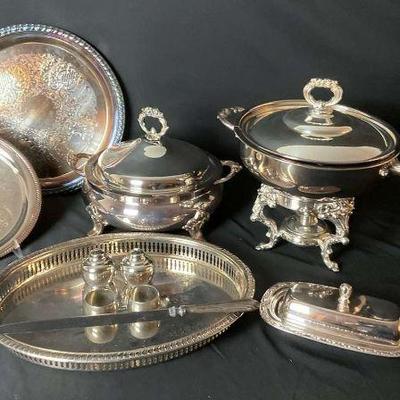 Elegant silver plated serving set