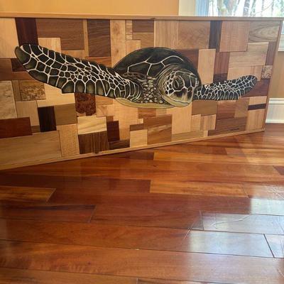 Large handmade turtle art. Signed by the artist .
