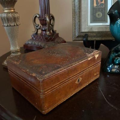 Antique leather box 