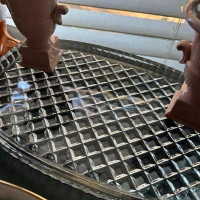 Heavy cut crystal tray 