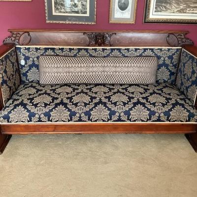 Empire Style sofa wood frame with ornate carving82x36x9