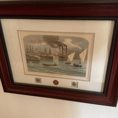The Mississippi New Orleans with coin- 18x16
