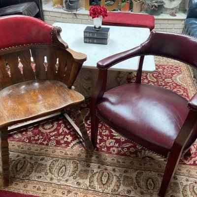 2 wooden chairs
Wood chair-27x33
Red chair-24x31